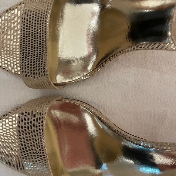 Mariee Dune London Gold-Reptile-Synthetic Two Part Mid Heel Sandal - Picture 3 of 8